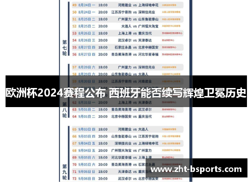 欧洲杯2024赛程公布 西班牙能否续写辉煌卫冕历史